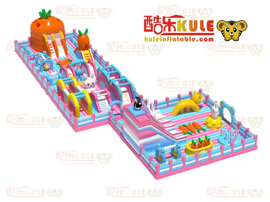 คารอท inflatable เด็กกระโดดปราสาท (สีส้ม & สีฟ้า & สีชมพู)