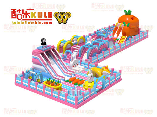 คารอท inflatable เด็กกระโดดปราสาท (สีส้ม & สีฟ้า & สีชมพู)