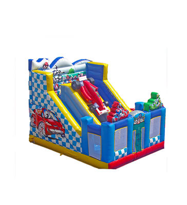 รถแข่ง Theme Commercial Inflatable Slide สําหรับให้เช่า