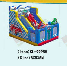 รถแข่ง Theme Commercial Inflatable Slide สําหรับให้เช่า
