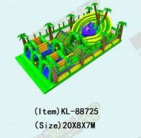 สีเขียว-ธีม inflatable สนุกสนานปาล์มโซน ปัญหาที่กําหนดเอง