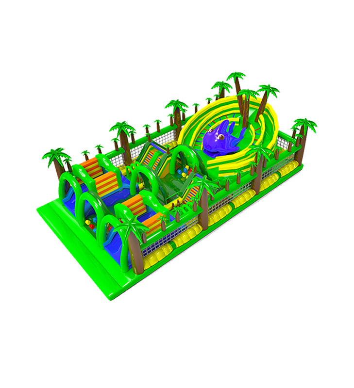 สีเขียว-ธีม inflatable สนุกสนานปาล์มโซน ปัญหาที่กําหนดเอง